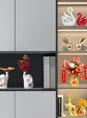 速发2柜24年平安富贵喜乐装饰品摆件家居客厅电视酒奢轻0高档乔迁