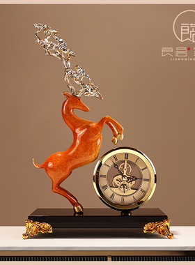 速发新中式时来运居品鹿摆件家居客厅电视柜高级感装饰麋乔迁新转