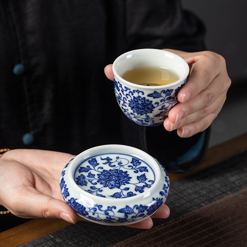 速发青花瓷盖置茶壶垫盖碗托架茶杯垫陶瓷壶承垫盖托隔热垫子茶道