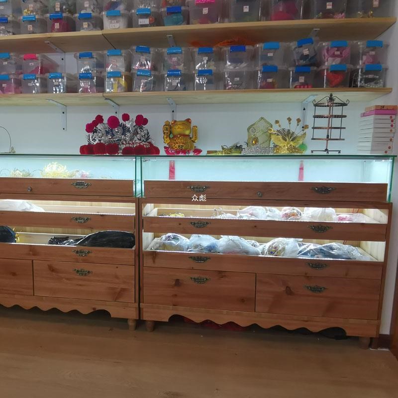 速发实木多层珠宝展示柜翡翠玉器陈列柜玻璃柜子饰品首饰古玩店展