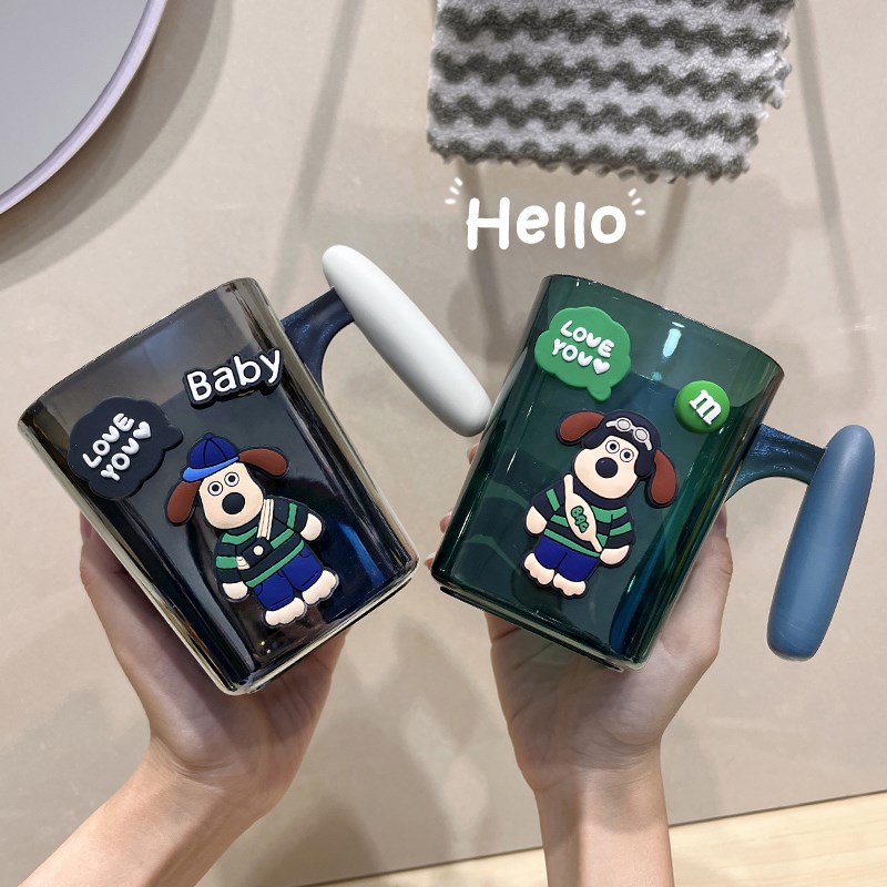 速发漱口杯子家用高对值情轻牙刷杯一颜可爱掌门狗侣奢牙缸杯儿童