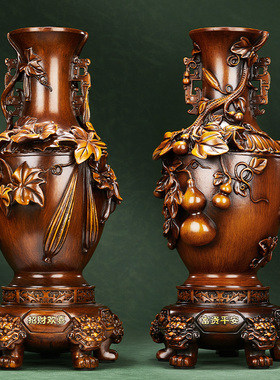 速发招财花瓶摆件一对客厅家关电视柜两玄酒柜装饰品中式边居搬家