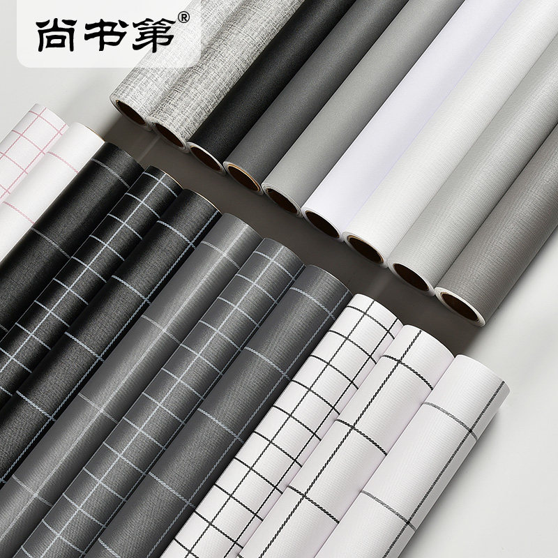 速发墙纸自粘学生宿舍灰色防水家卧桌面翻新贴纸温馨具室改造壁纸