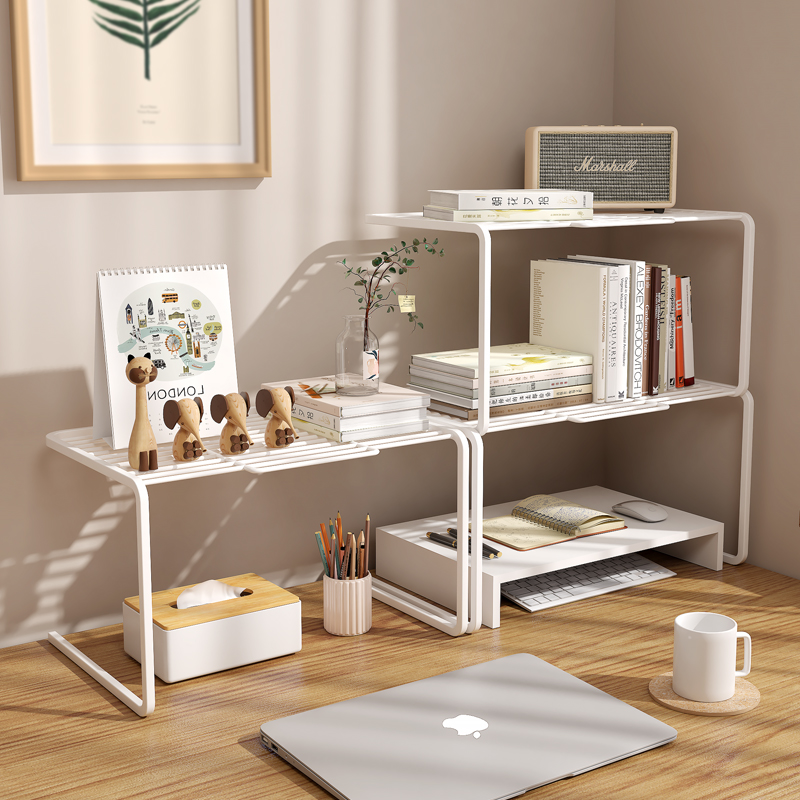 速发桌面置层架自由桌合书架办公室工位收纳物架桌上收纳柜办公组