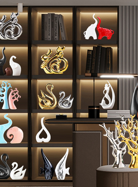 速发景德间陶瓷器家居客厅酒柜装饰品镇摆件房小高端套装轻奢创意