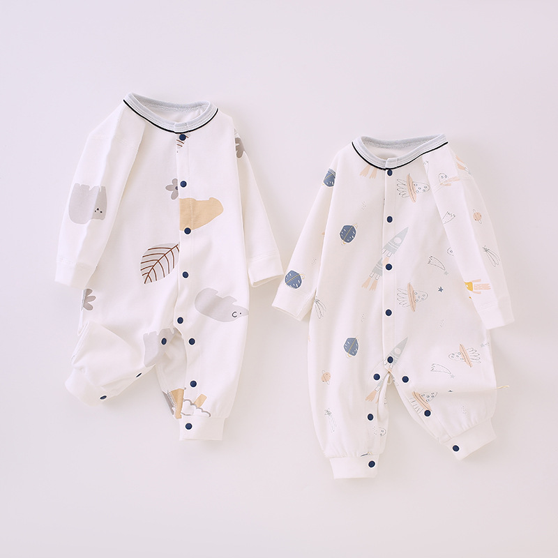 速发婴衣连体爬服春夏四季款无骨哈衣睡衣男宝宝薄款儿爬服