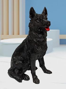 速发树脂黑饰桌面摆件玄犬模型关家装狗柴小庭狗假旺