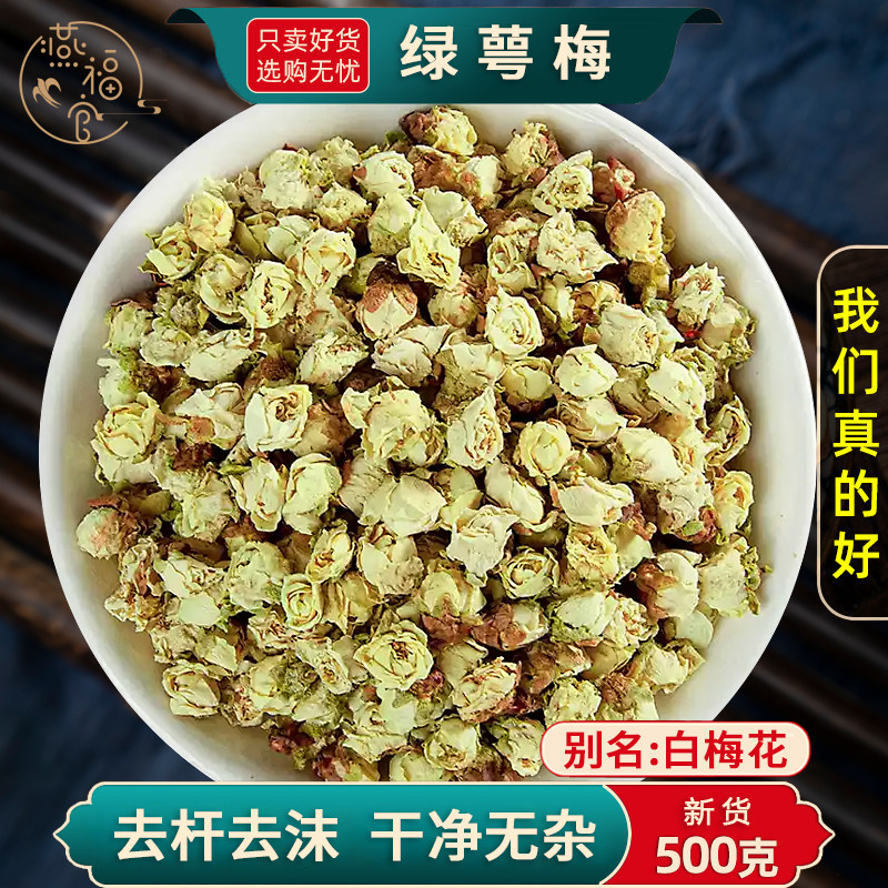 绿萼梅中药材正品官方旗舰店白梅花花茶绿梅绿鄂梅绿梅花绿颚梅茶