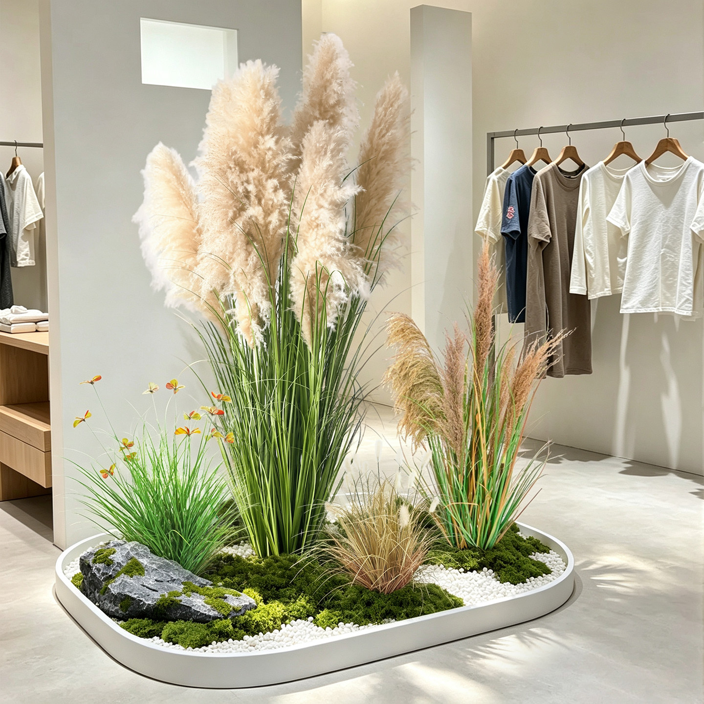 仿真绿植芦苇造景室内大型仿生植物景观橱窗商场装饰落地组合摆件