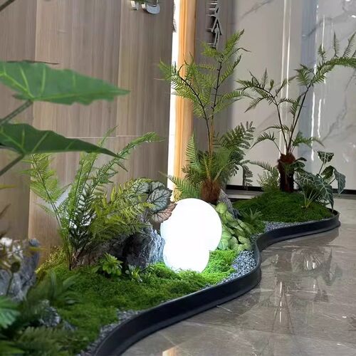 仿真植物造景硅胶围栏围条挡水条室内绿植围边围挡阳台遮挡线底座