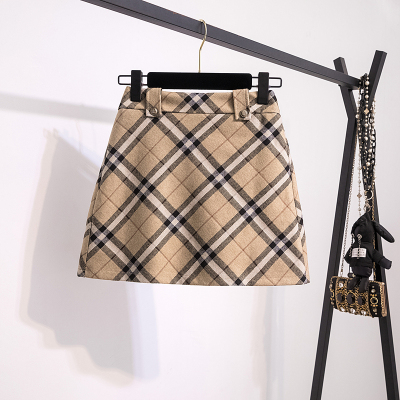 大码胖mm高级感复古格子半身裙