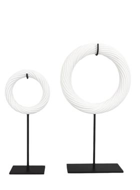 新中式创意绞丝圆环树脂摆件样板房家居玄关客厅软装饰品桌面摆设