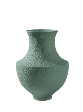 德高温陶瓷创花瓶意中EHO式简约孔雀绿景九件套花镇瓶摆件客厅摆