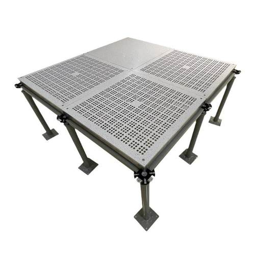 中天铝合金防静电地板PVC机房高架空活动铸铝地板铝合金通风地板