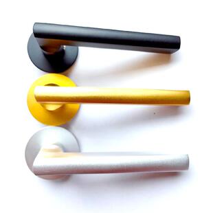 厂家实心门锁卧室房门锁黑色分体锁简约太空铝实木门静音锁具