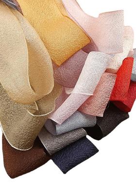 皱皱边纱带蝶结diy发饰材料雪服装礼帽蝴礼OEU盒鲜花包装波浪丝带