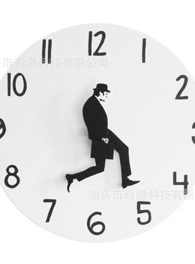min钟istryofsillywakscNT-006lock挂人行走的l喜剧时钟有趣墙钟