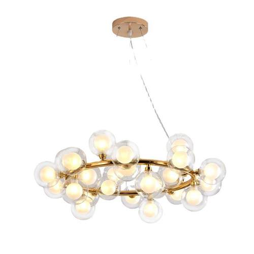 北欧风格卧室泡泡圆球吊灯现代简约客厅餐厅金色轻奢魔豆分子吊灯