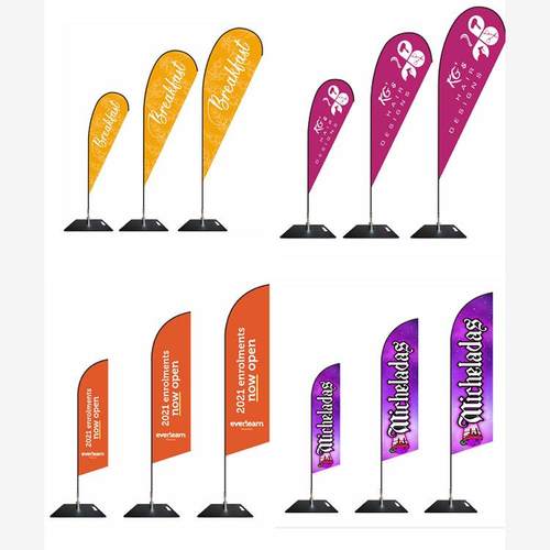 货源刀旗沙滩旗户外广告彩水滴旗杆3米5P型旗帜双面底座