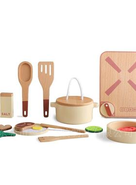 儿童PMZ1340过家女家厨房玩具仿套装木质你真厨具迷孩做饭炒菜益