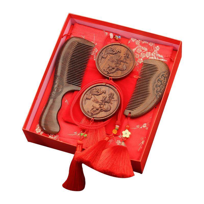 婚699庆用品结婚梳子镜子套对装一檀木木梳陪礼物嫁梳镜梳礼喜盒,节庆用品/礼品,陪嫁用品套装,淘宝优惠券,粉丝福利购,淘宝优惠卷