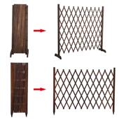 碳化防腐实木伸缩栅栏花园篱笆隔断户外木网格花架爬藤园艺花架