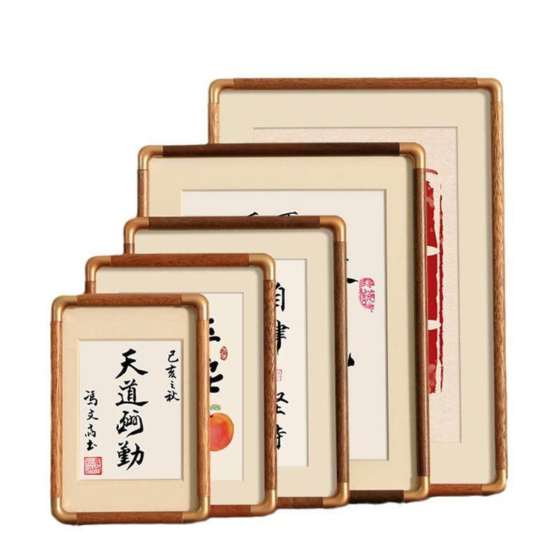 中式实木相框摆台6寸框架六照片打印加7高端结婚照8全家福10摆件