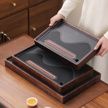 实木茶盘家用客厅高档小型茶台茶具茶托盘办公室用仿乌金石干泡台