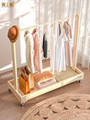 儿童挂衣架落地移动实木衣帽架中大童小衣架挂衣架幼儿园宝宝衣架