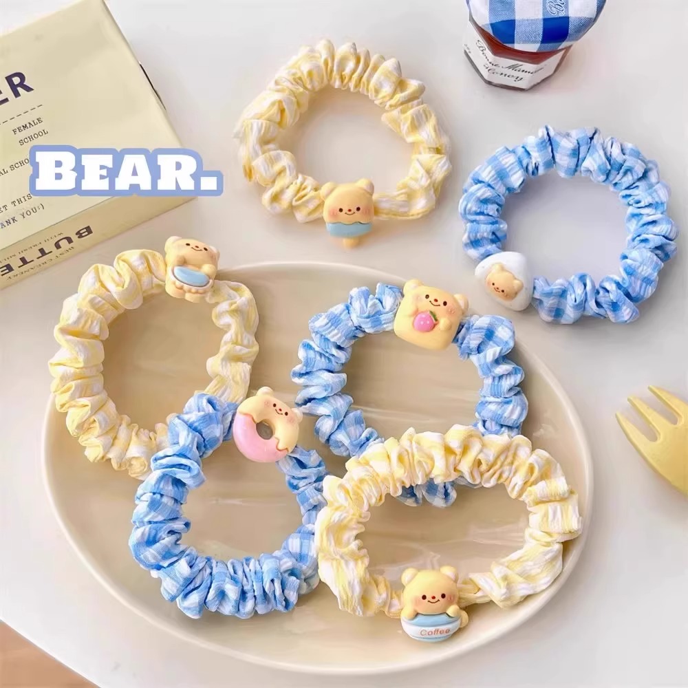 可爱黄油小熊小肠发圈发饰头绳