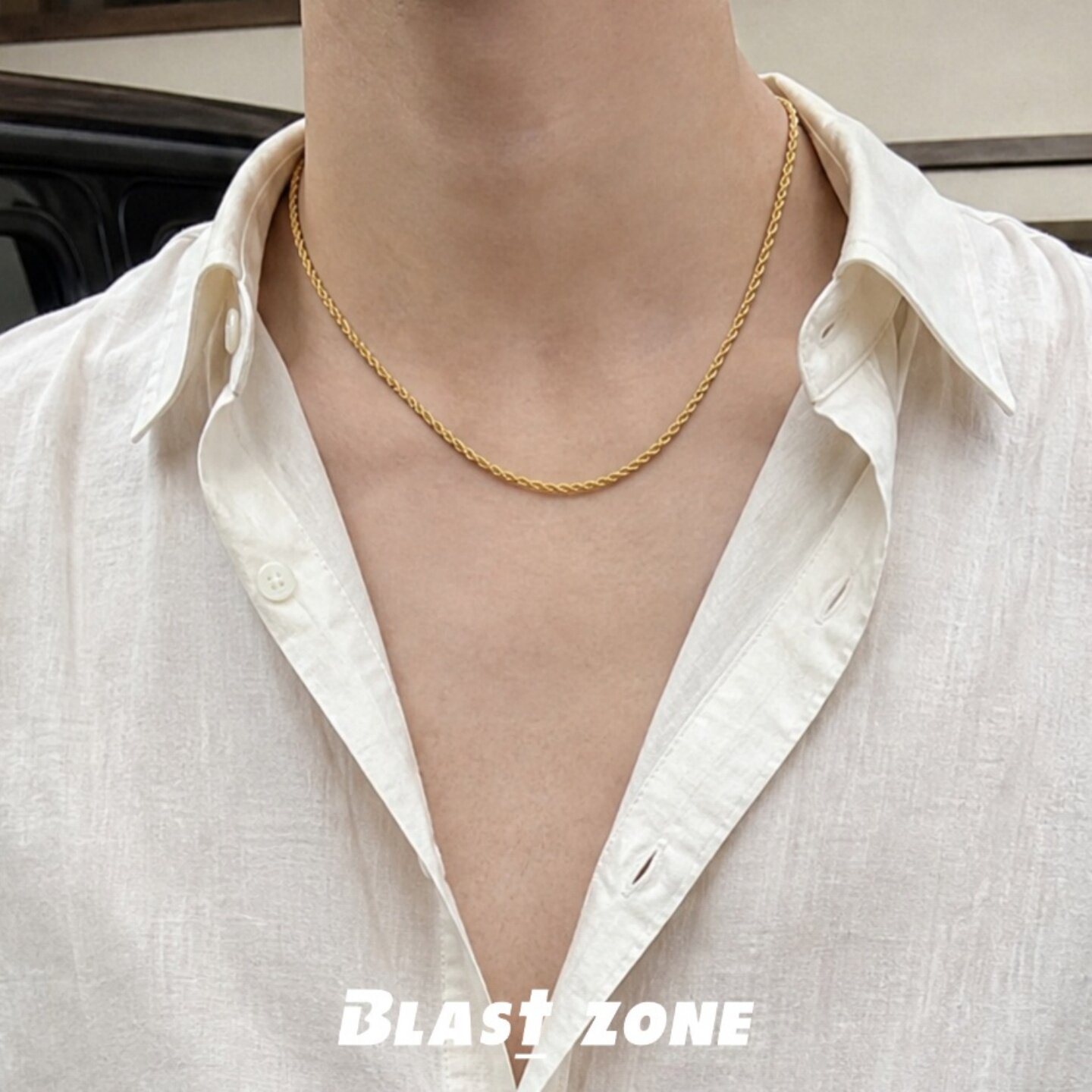 Blast Zone麻花链项链男款素链高级感轻奢小众锁骨链颈链2026新款