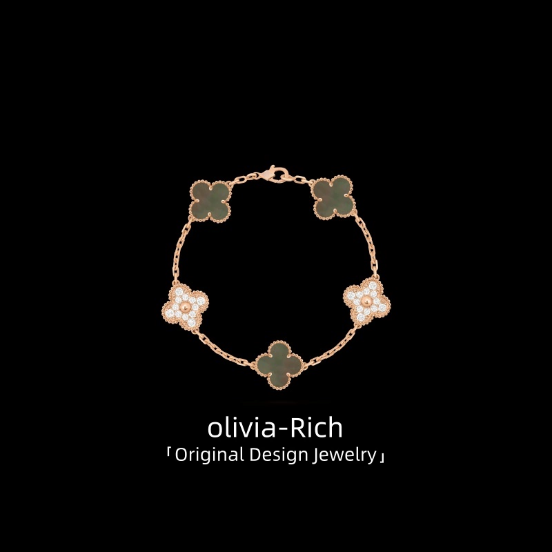 「OR原创设计」五花手链女2025爆款白贝母玉髓轻奢精致情人节礼物