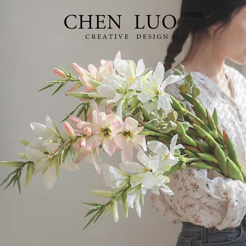 美人蕉假花彷真花摆设客厅室内装饰花卉花艺造景落地大花瓶插花