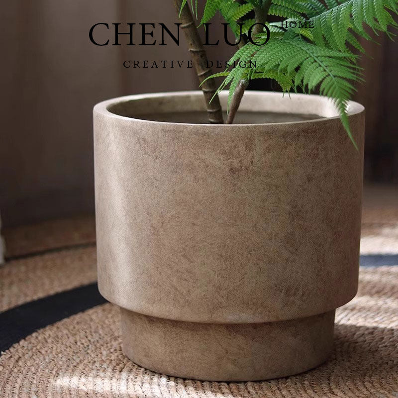 辰罗·北欧镁泥大口径花盆落地绿植种植盆客厅室内简约风装饰花器