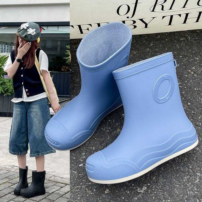 中筒雨鞋女生水鞋雨靴成人外穿防水徒步水靴休闲防滑耐磨套鞋子男