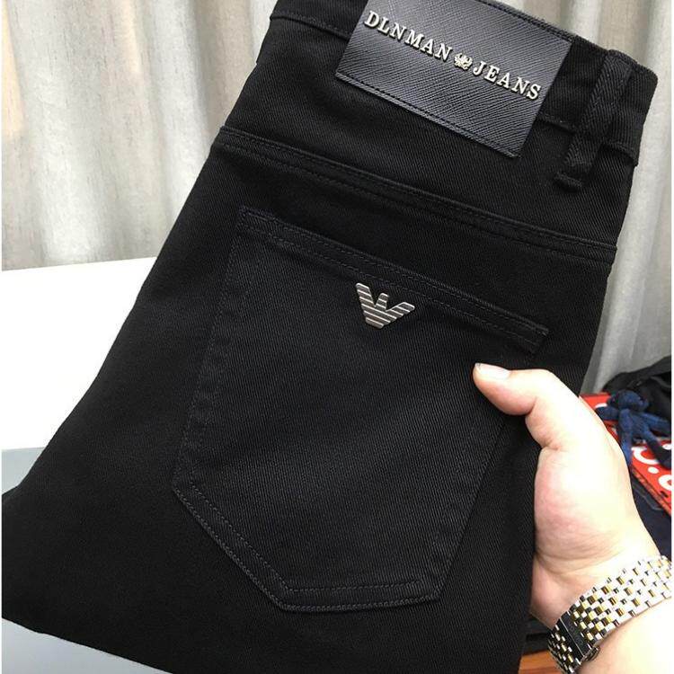 黑色直筒裤宽松牛仔裤男士春夏季百搭潮流大码弹力商务休闲长裤子