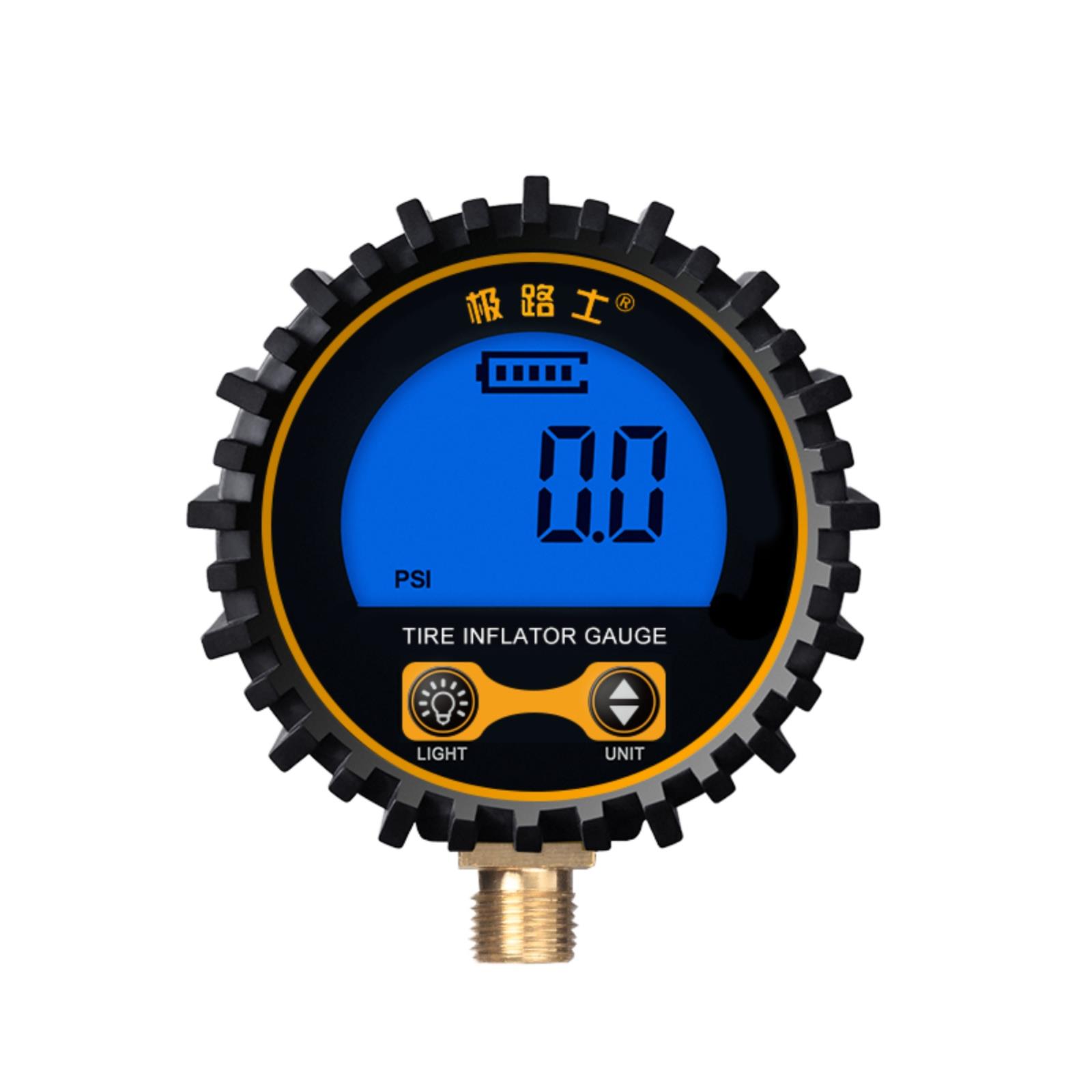 极路士数显压力表充气表空气检测表大屏显示0.1PSI精确显示读数快