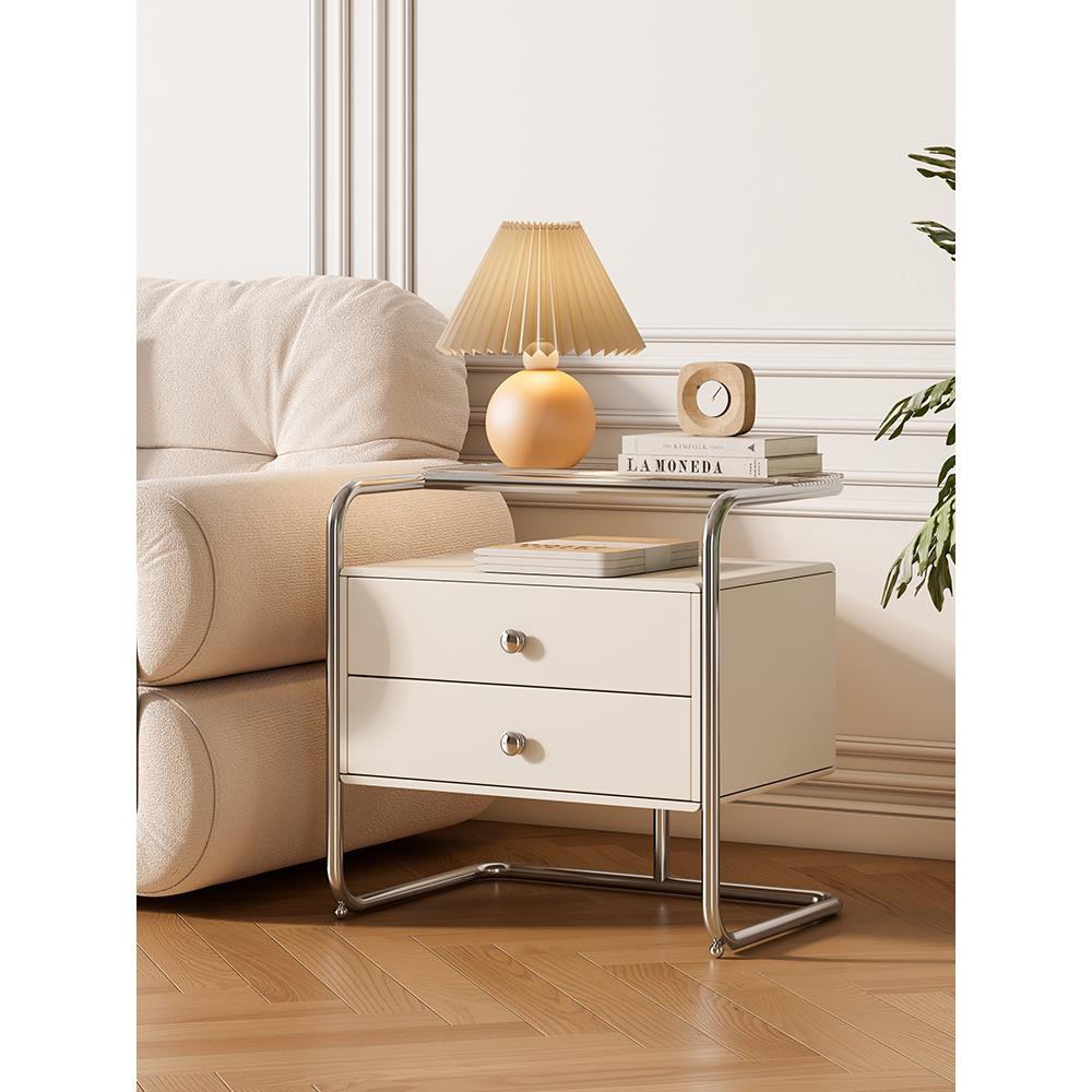 比梵床头柜简约现代家用卧室小型置物架床边储物柜一体可移动边几