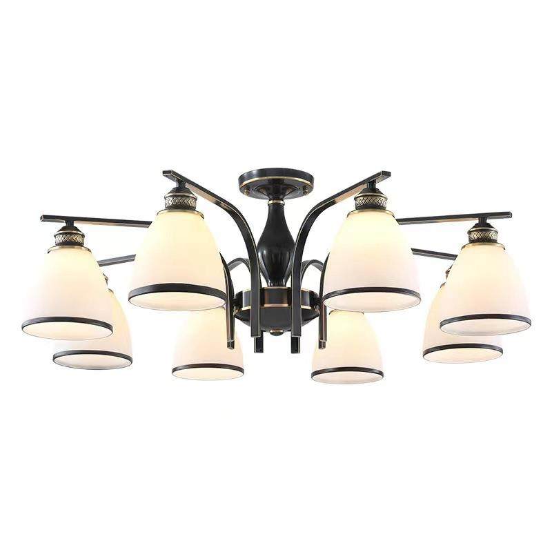 美式客厅吸顶灯轻奢简约大气卧室灯简欧温馨餐厅书房全铜灯具