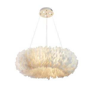 现代简约ins风甜甜圈吊灯吸顶灯女生卧室羽毛灯吊灯客厅羽毛吊灯