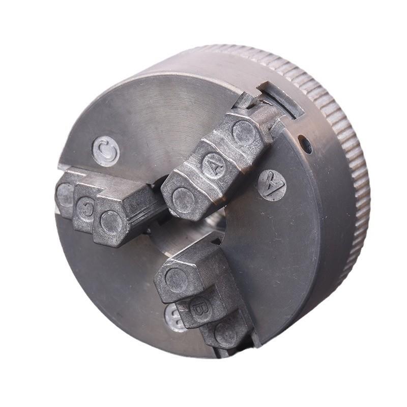 微型车床台磨机五金工具手动三爪卡盘自定心卡盘夹具三爪夹头50mm