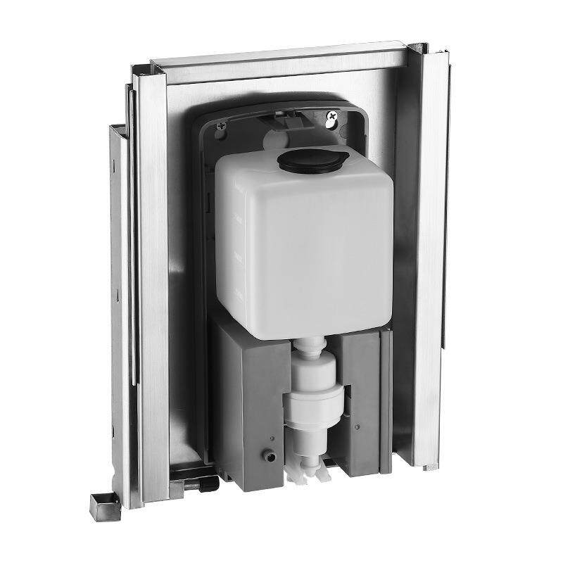 镜后感应皂液器镜柜下壁挂式洗手液机自动暗藏式不锈钢皂液器