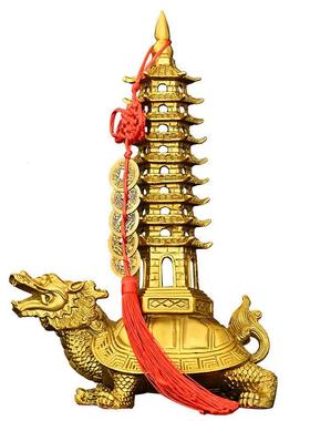 纯铜龙龟塔摆件铜龙龟文昌塔家居饰品工艺礼品摆件大小号