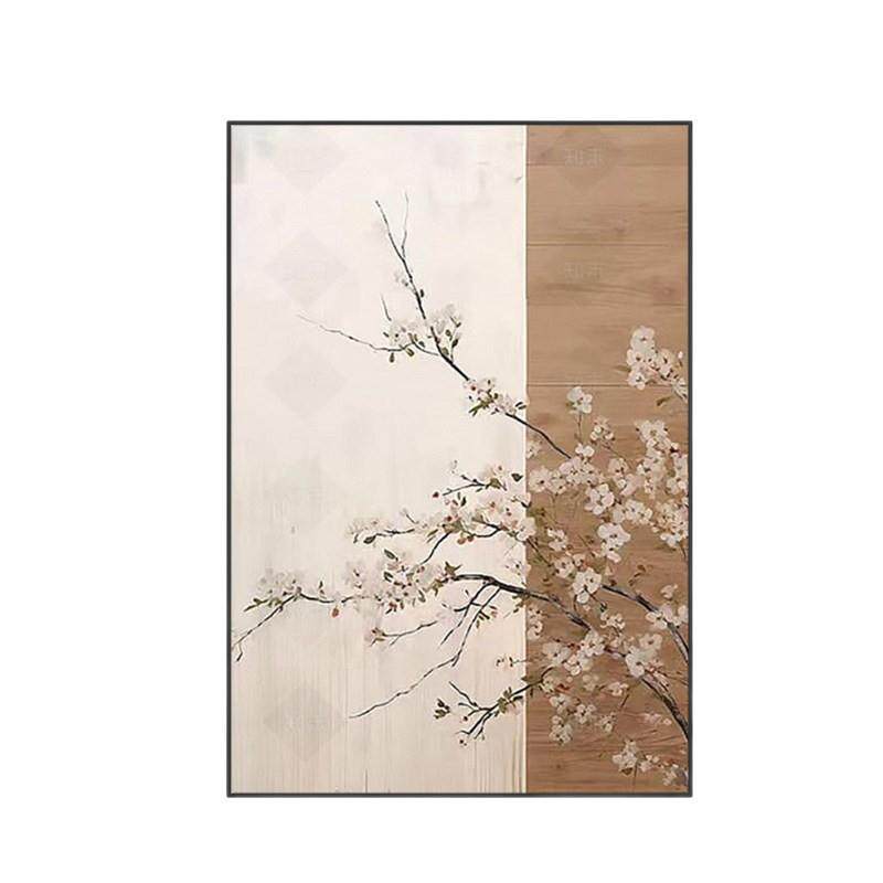中古风梅花宋氏美学装饰画沙发背景墙竖版落地挂画餐厅玄关卧室