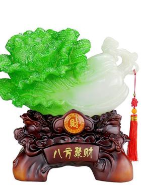 玉白菜摆件客厅玄关电视柜酒柜装饰品乔迁开业礼品厂家直供