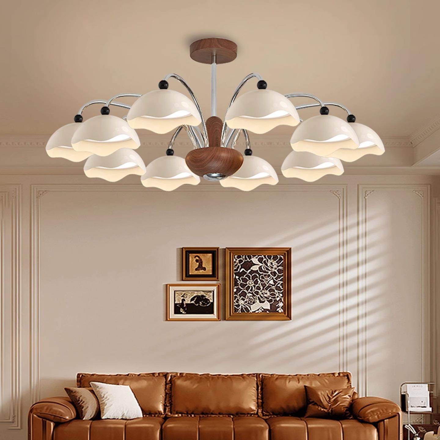 奶油中古风蛋壳客厅吊灯美式复古高级感2025新款法式主卧室灯具,家装灯饰光源,智能吊灯,淘宝优惠券,粉丝福利购,淘宝优惠卷