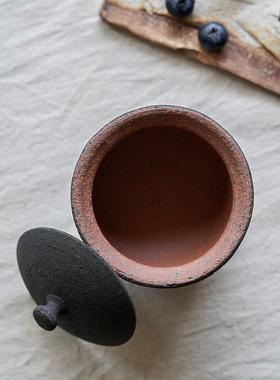 HECHIMON/信乐烧/盐糖罐(黑/小)