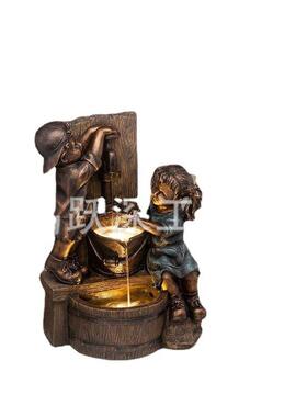 男孩女孩花园雕像塑庭院装饰摆件树脂创意卡通人物亲吻嬉戏工艺品