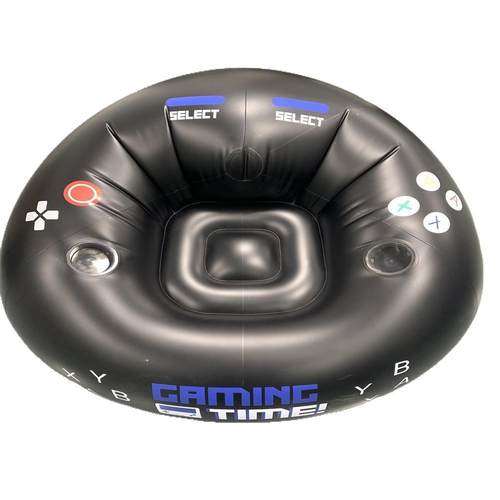 现货PVC带杯架充气游戏椅游戏沙发充气家具黑色风格电竞椅充气沙