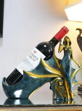 欧式轻奢红酒架摆件创意客厅酒柜餐桌面装饰品乔迁新居礼品